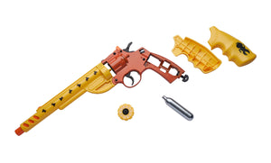 A new Bug-A-Salt SHRED-ER Kit pest control CO2 powered pistol kit in an open box, complete with donut-style shooting targets, safety glasses, and additional branding stickers.